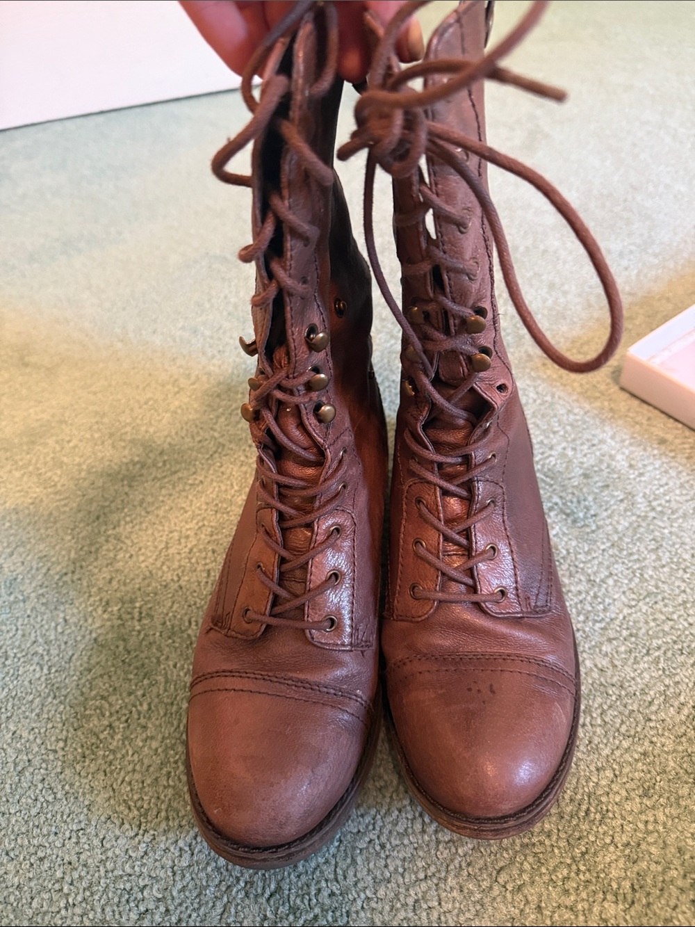 Steve Madden  Lace-Up Leather Combat Boots - Women
